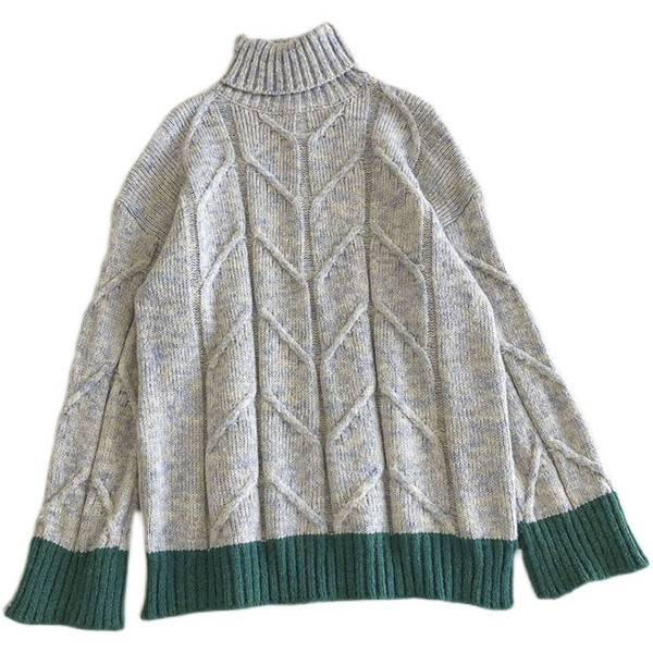 Casual γυναικείο πουλόβερ με κολάρο και μακριά μανίκια