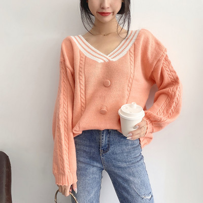 Naiste vabaaja kampsun spitsikaelusega - lai mudel