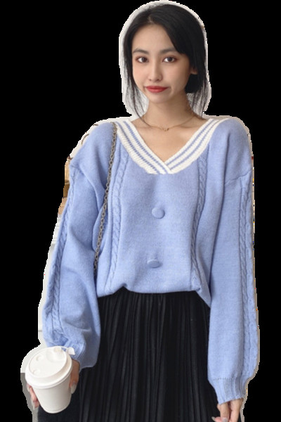 Naiste vabaaja kampsun spitsikaelusega - lai mudel