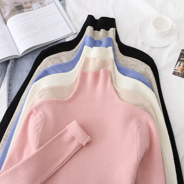 Naiste sviiter kõrge kraega tavaline mudel