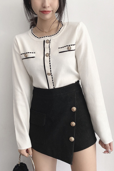 Kahes värvitoonis ovaalse kaelusega vabaaja naiste kampsun