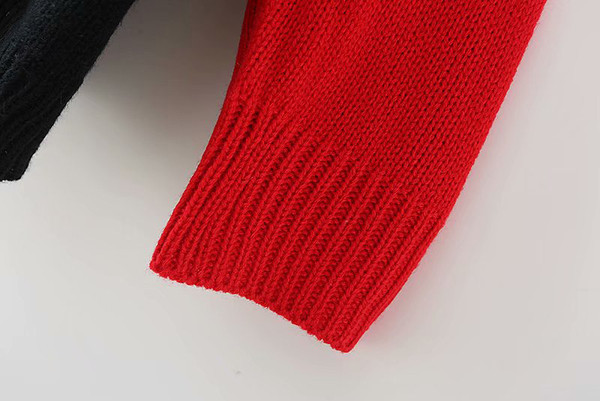 Must V-kaelusega naiste kampsun