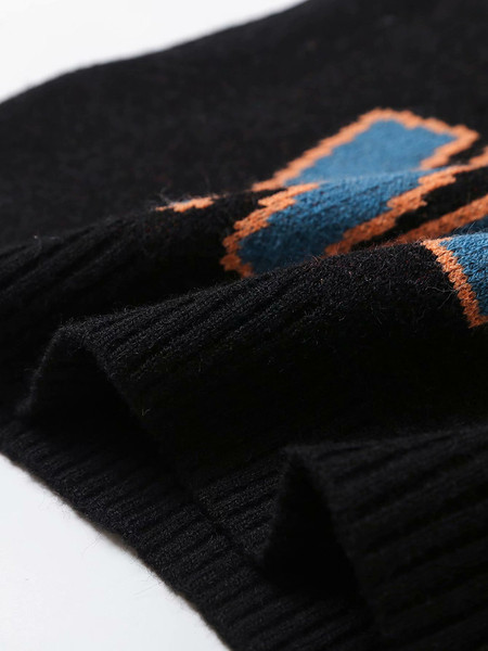 Γυναικείο μακρύ πουλόβερ με πολύχρωμες επιγραφές