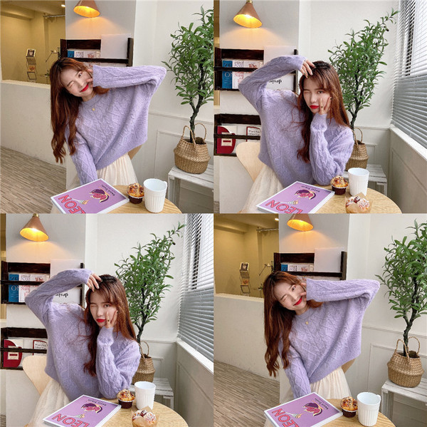 Uut mudelit ümara kaelusega ja pikkade varrukatega naiste kampsun