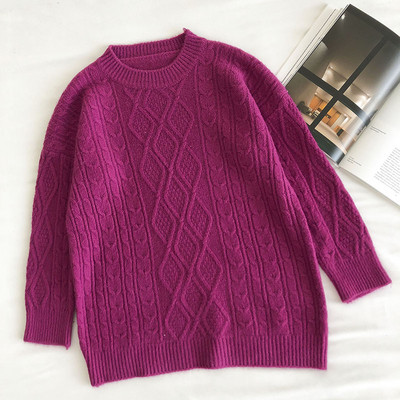 Pehme ümara kaelusega naiste kampsun