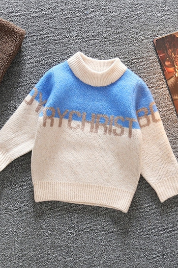 Нов модел детски пуловер с надпис за момчета