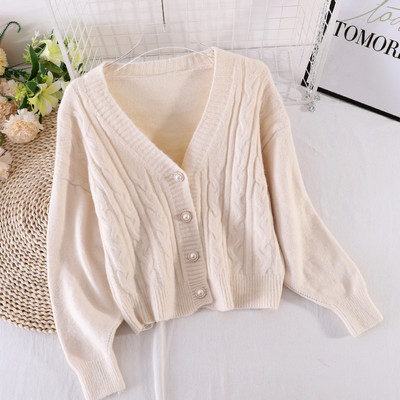 Дамска жилетка от тънко плетиво шпиц деколте