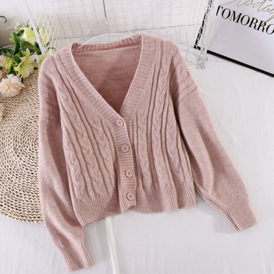 Дамска жилетка от тънко плетиво шпиц деколте