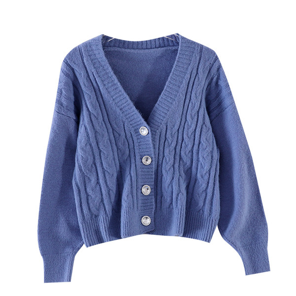 Дамска жилетка  от тънко плетиво шпиц деколте 