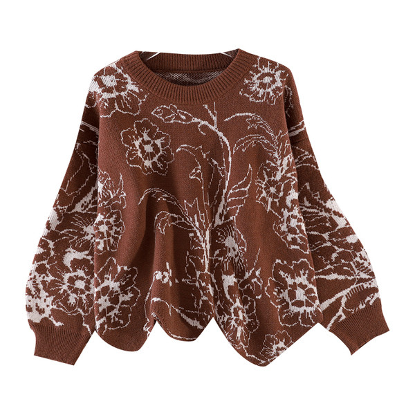 Γυναικείο casual πουλόβερ με οβάλ λαιμόκοψη - ασύμμετρο μοντέλο