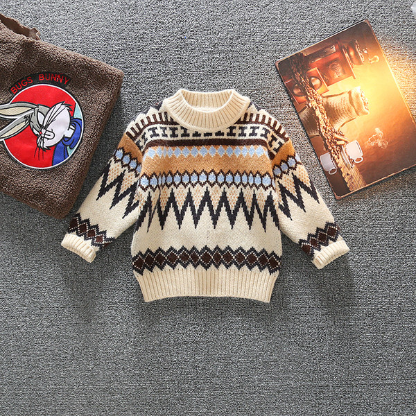 Πολύχρωμο παιδικό μακρυμάνικο πουλόβερ για αγόρια