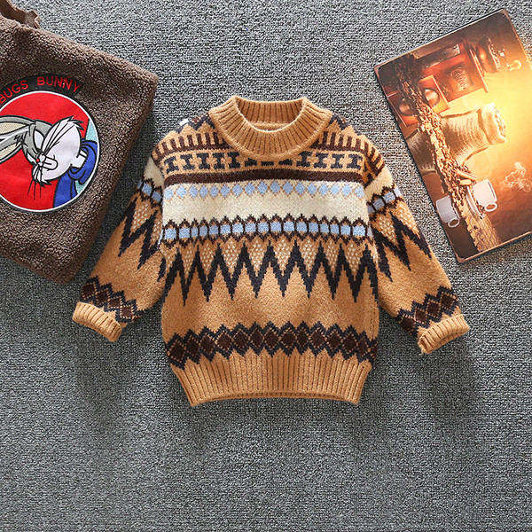 Πολύχρωμο παιδικό μακρυμάνικο πουλόβερ για αγόρια