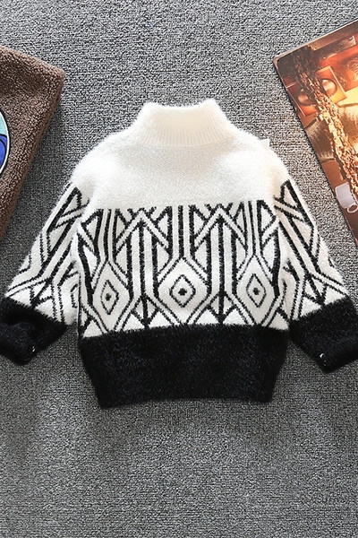 Laste kootud kampsun polo kraega poistele