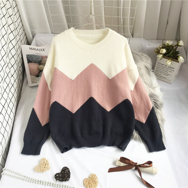 Νέο μοντέλο γυναικείο πουλόβερ με στρογγυλή λαιμόκοψη