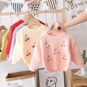 Модерен детски пуловер с 3D елементи за момичета