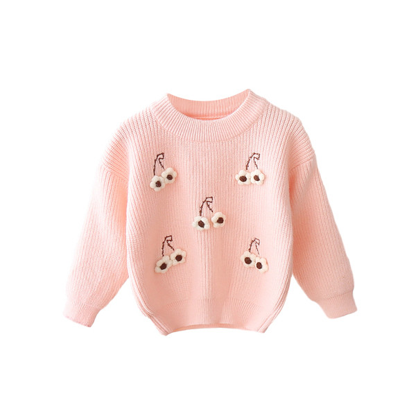 Модерен детски пуловер с 3D елементи за момичета