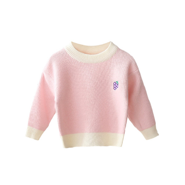 Moodne tikandiga ja ümara kaelusega laste kampsun tüdrukutele