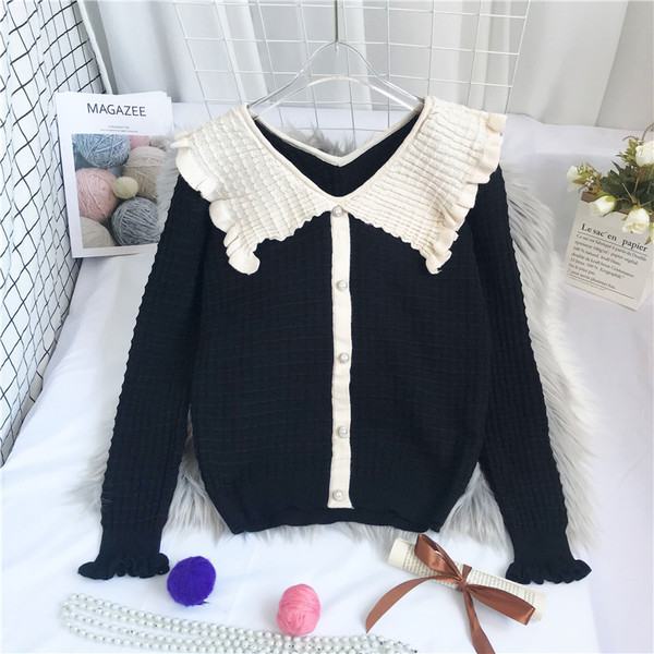 Дамска ежедневна жилетка- с копчета и дълъг ръкав