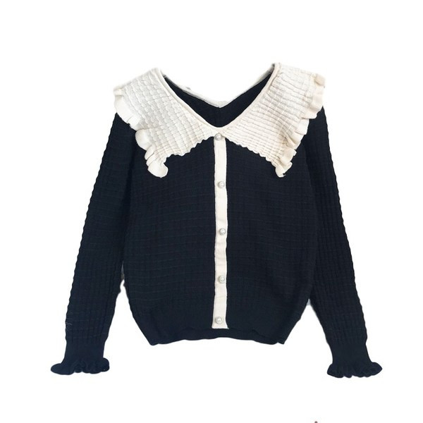 Дамска ежедневна жилетка- с копчета и дълъг ръкав