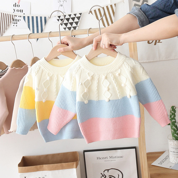 Πουλόβερ μοντέρνο για παιδιά με οβάλ ντεκολτέ για κορίτσια