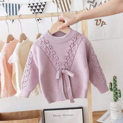 Πουλόβερ μοντέρνο για παιδιά με κορδέλα για κορίτσια