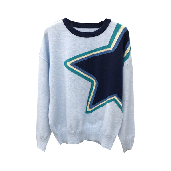 Γυναικείο λεπτό πλεκτό πουλόβερ με οβάλ ντεκολτέ και μακριά μανίκια