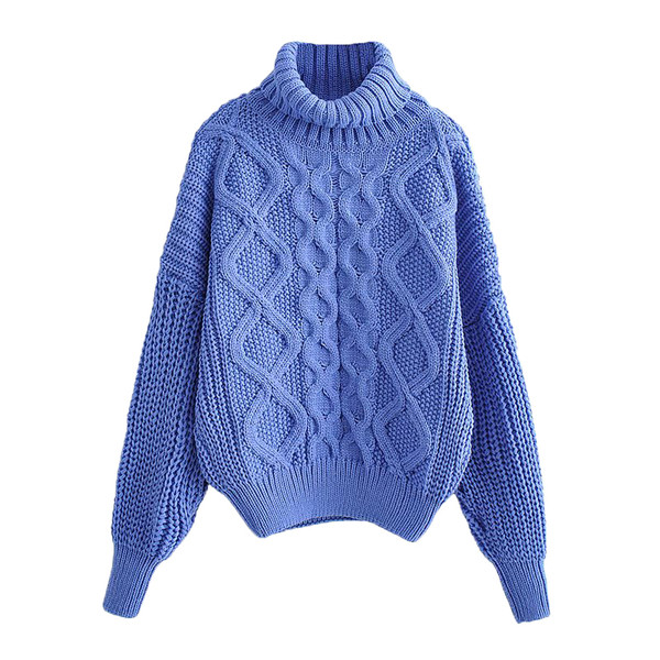 Χειμερινό πουλόβερ με κολάρο και μακριά μανίκια