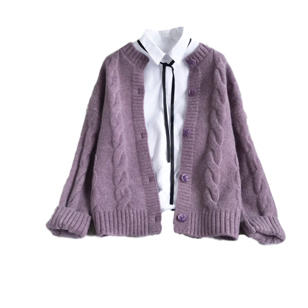 Naiste kootud vest - ovaalse dekoltee ja nööpidega