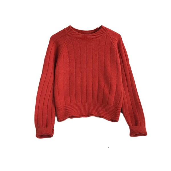 Μοντέρνο γυναικείο πουλόβερ  με οβάλ ντεκολτέ και μακριά μανίκια