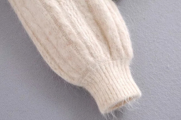 Γυναικείο ρετρό στυλ πουλόβερ με βολάν