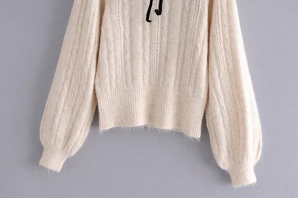 Γυναικείο ρετρό στυλ πουλόβερ με βολάν