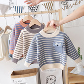 Lastele mõeldud ümara kaelusega triibuline kampsun poistele