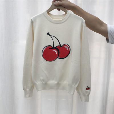 Γυναικείο πουλόβερ με απλικέ χρώμα και οβάλ ντεκολτέ