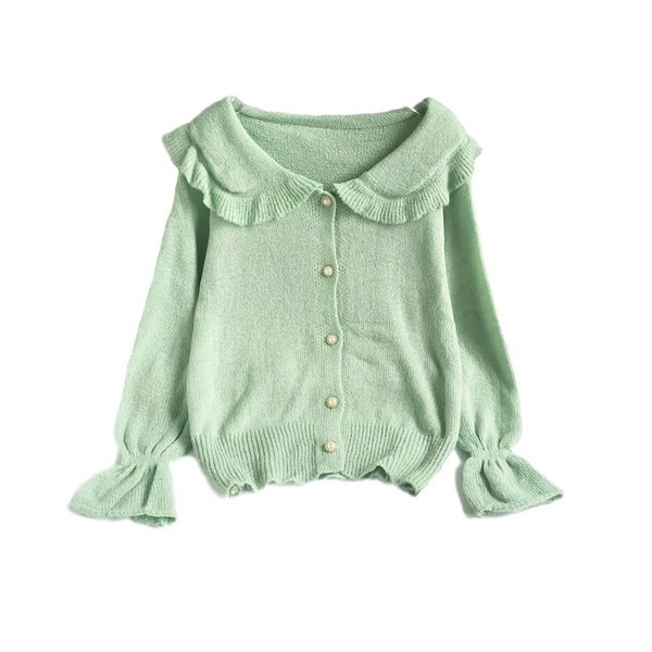 Novi model ženskog kardigana sa lotos rukavima i kragnom