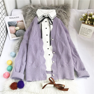 Naiste kootud vest - nööpide ja pikkade varrukatega