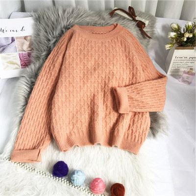 Γυναικείο πουλόβερ casual - με οβάλ ντεκολτέ και μακριά μανίκια