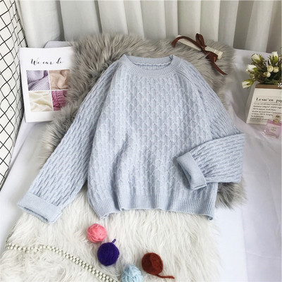 Γυναικείο πουλόβερ casual - με οβάλ ντεκολτέ και μακριά μανίκια