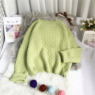 Γυναικείο πουλόβερ casual - με οβάλ ντεκολτέ και μακριά μανίκια