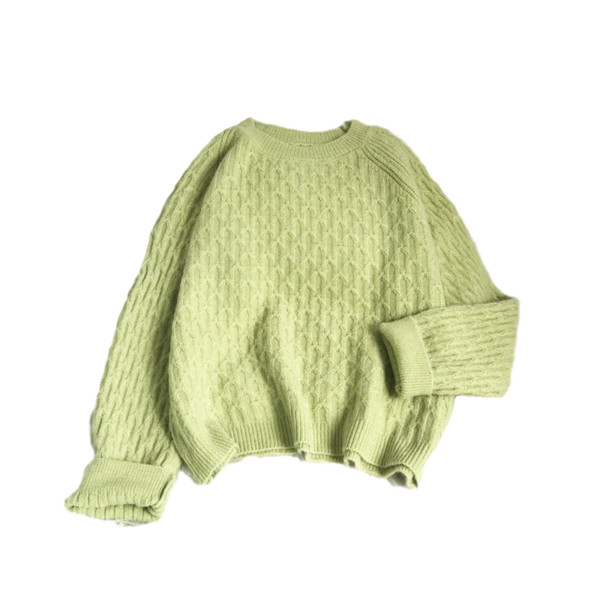 Γυναικείο πουλόβερ casual - με οβάλ ντεκολτέ και μακριά μανίκια