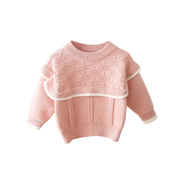 Μοντέρνο παιδικό πουλόβερ με στρογγυλή λαιμόκοψη