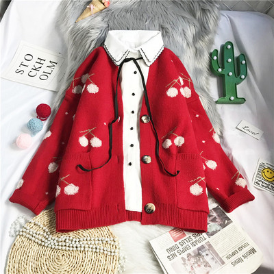 Uut mudelit naiste kirsitaskutega kardigan