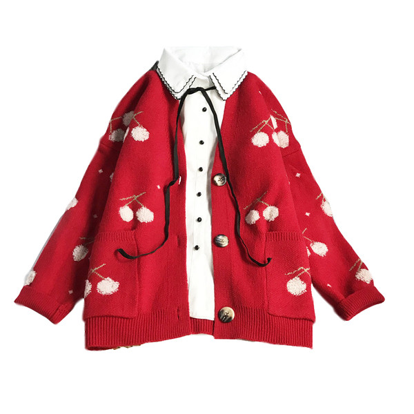 Uut mudelit naiste kirsitaskutega kardigan