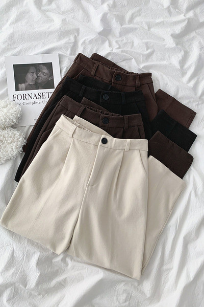 Moodsad kõrge vöökohaga naiste sirged püksid