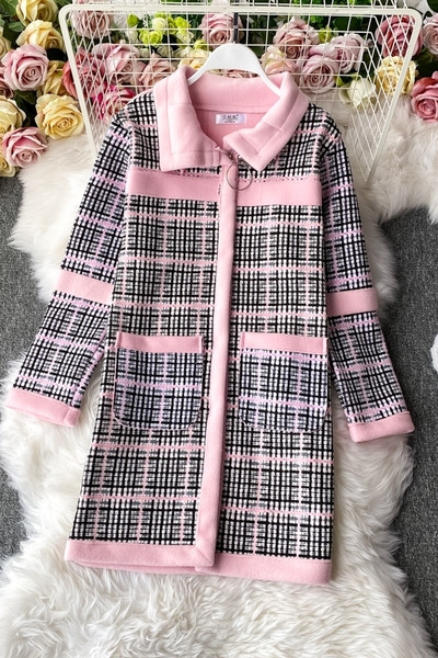 Moderns sieviešu garš mētelis ar kabatām