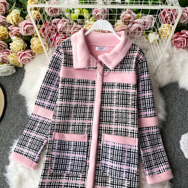 Moderns sieviešu garš mētelis ar kabatām