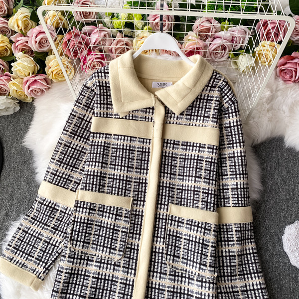 Moderns sieviešu garš mētelis ar kabatām