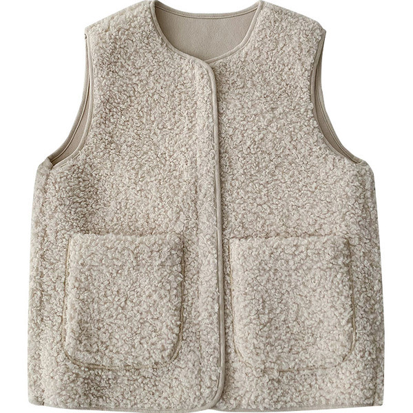 Ежедневен дамски пухен елек с обло деколте