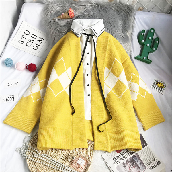 Ежедневна дамска жилетка с шарка без закопчаване