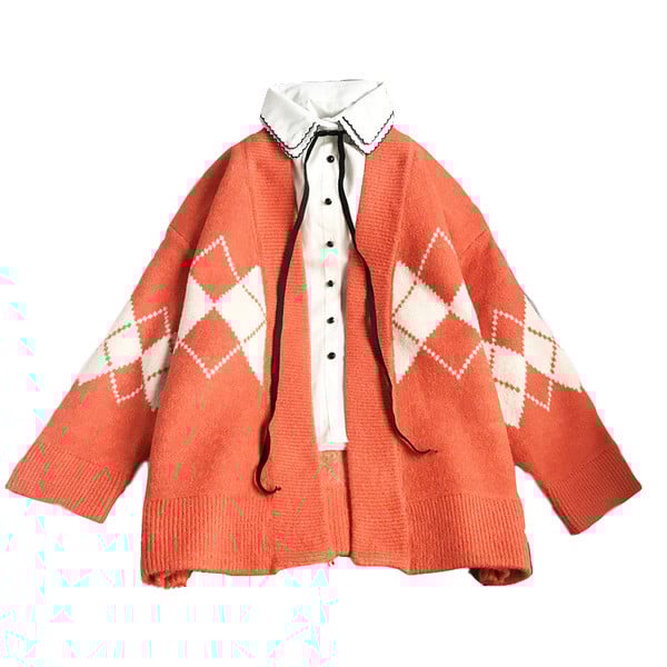 Ежедневна дамска жилетка с шарка без закопчаване