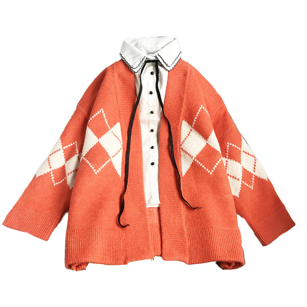 Ежедневна дамска жилетка с шарка без закопчаване